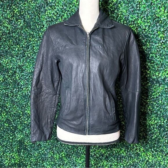 Ladies Vintage Black Leather Jacket Proshield Signature Collection Sz M - Picture 2 of 11